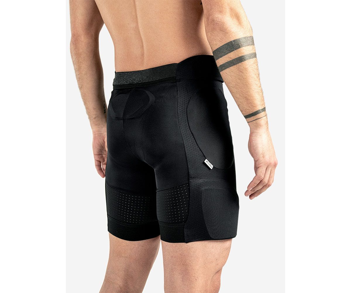 Back view of Bluegrass Arto Shorts showing sacrum and thigh padding