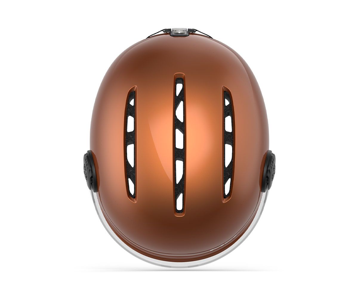 MET Vibe On Mips is an E-Bike Urban Helmet with rear USB LED light and high-durability adjustable windshield visor. It is NTA 8776 Certified.